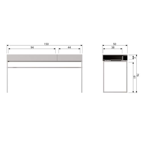 vtwonen Bureau Basic Grijs - 150x76x50 cm - Afbeelding 8