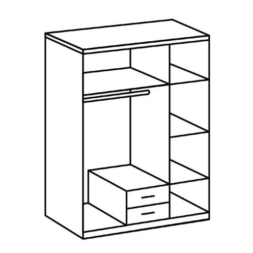 Kledingkast Stolpen Grafiet - 135x199x58 cm - Afbeelding 6