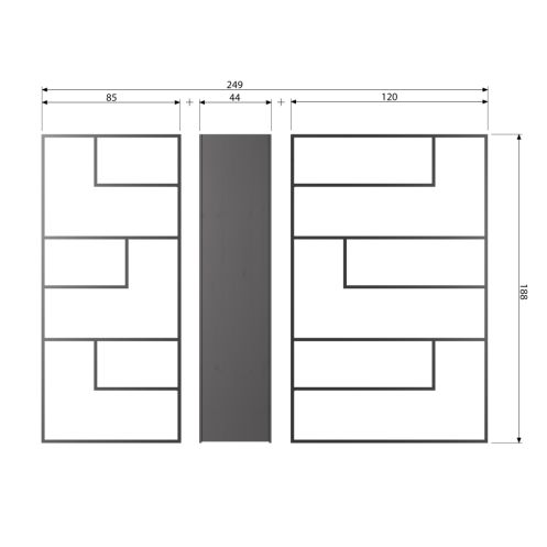 WOOOD Wandkast Teun Zwart - 44x188x35 cm - Afbeelding 9