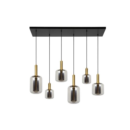 Lucide Hanglamp Joanet Zwart - 6 x E27 - 132 cm breed - Afbeelding 3