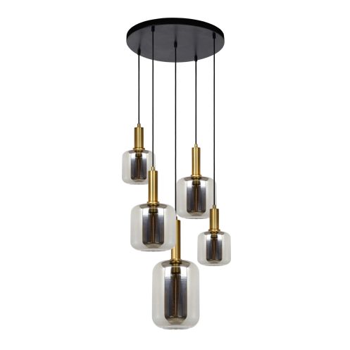 Lucide Hanglamp Joanet Zwart - 5 x E27 - Ø 66 cm - Afbeelding 3