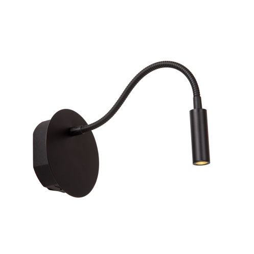 Lucide Oplaadbare Wandlamp Jolijn Zwart - LED - Ø 11 cm - Afbeelding 1