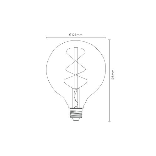 Lucide Lichtbron G125 Amber - E27 - Ø 12,5 cm - Afbeelding 4