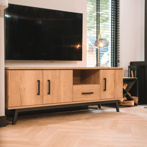 TV-meubel Batenburg Naturel - 180x65x45 cm - Afbeelding 2