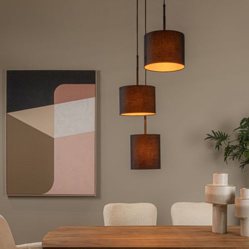 Lucide Hanglamp Maya Zwart - 3 x E27 - Ø 46 cm - Afbeelding 2