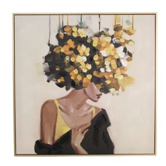 Canvasschilderij Lady Oker - 80x80 cm