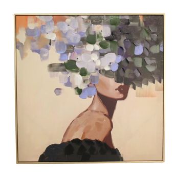 Canvasschilderij Lady Blauw - 80x80 cm
