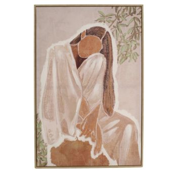 Canvasschilderij Woman Beige - 60x90 cm